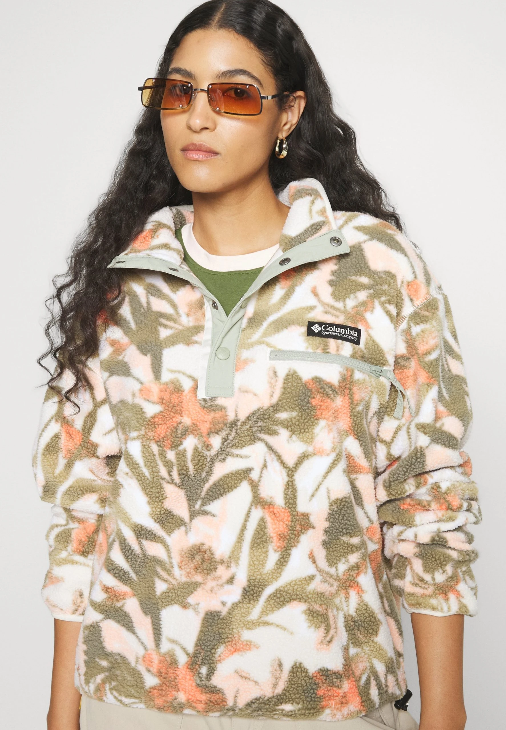 Columbia Helvetia™ Cropped Half Snap - Sweat Polaire - Chalk/Floriculture 8 Columbia Helvetia™ Cropped Half Snap - Sweat Polaire - Chalk/Floriculture – Image 6