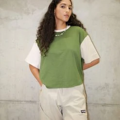 Columbia Deschutes Valley Cropped Tee - T-Shirt Imprimé - Pesto/Peach Blossom/Ancient Fossil