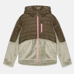 Columbia Powder Lite Girls Novelty Hooded - Blouson - Stone Green/Safari