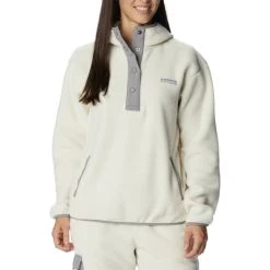 COLUMBIA ECHO HILLS SHERPA HOODIE CHALK LIGHT GREY 23