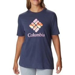 COLUMBIA BLUEBIRD DAY™ RELAXED CREW NECK NOCTURNAL HEATHER/STACKED LAKESIDE GRAPHIC 23