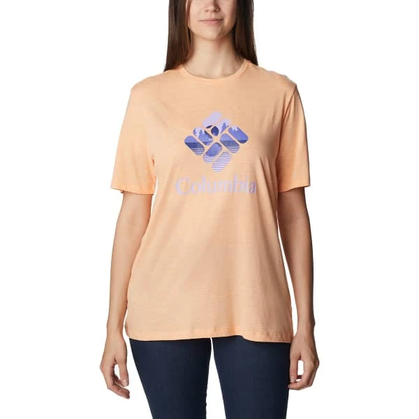 COLUMBIA BLUEBIRD DAY™ RELAXED CREW NECK PEACH HEATHER/STACKED LAKESIDE GRAPHIC 23 3 COLUMBIA BLUEBIRD DAY™ RELAXED CREW NECK PEACH HEATHER/STACKED LAKESIDE GRAPHIC 23