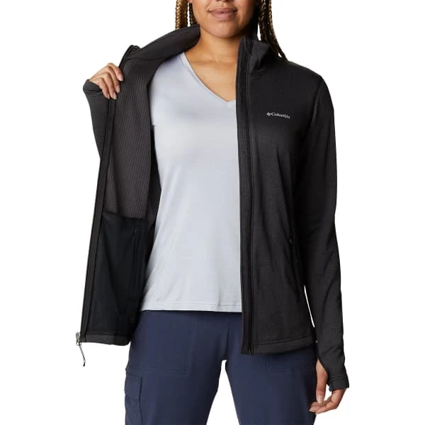 COLUMBIA W PARK VIEW™ GRID FLEECE FULL ZIP BLACK HEATHER 23 6 COLUMBIA W PARK VIEW™ GRID FLEECE FULL ZIP BLACK HEATHER 23 – Image 4
