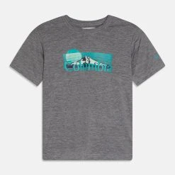 Columbia Mount Echo Short Sleeve Graphic Unisex - T-Shirt Imprimé - Grey Heather