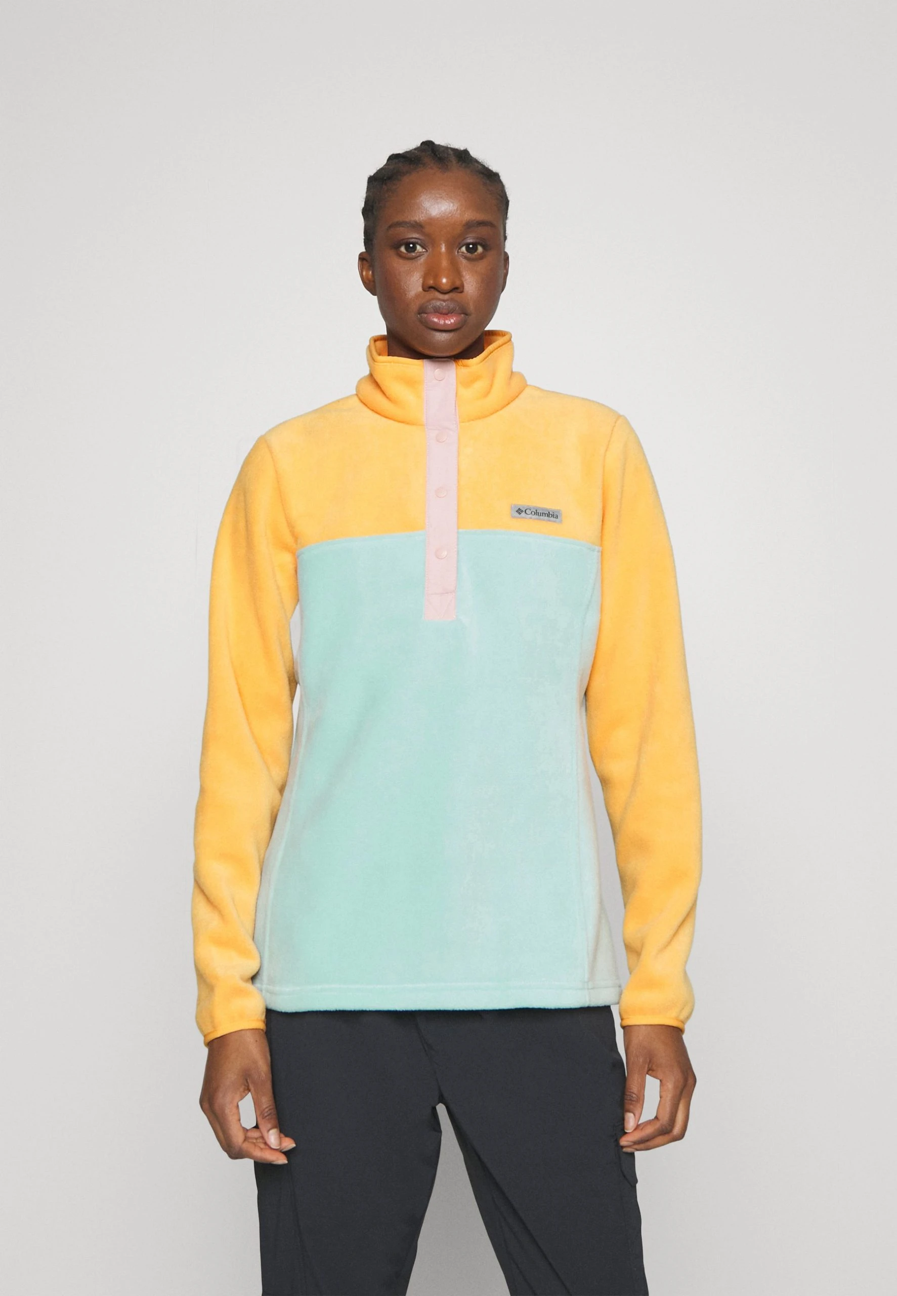 Columbia Benton Springs™ 1/2 Snap - Sweat Polaire - Aqua Haze/Sunset Peach/Dusty Pink 3 Columbia Benton Springs™ 1/2 Snap - Sweat Polaire - Aqua Haze/Sunset Peach/Dusty Pink