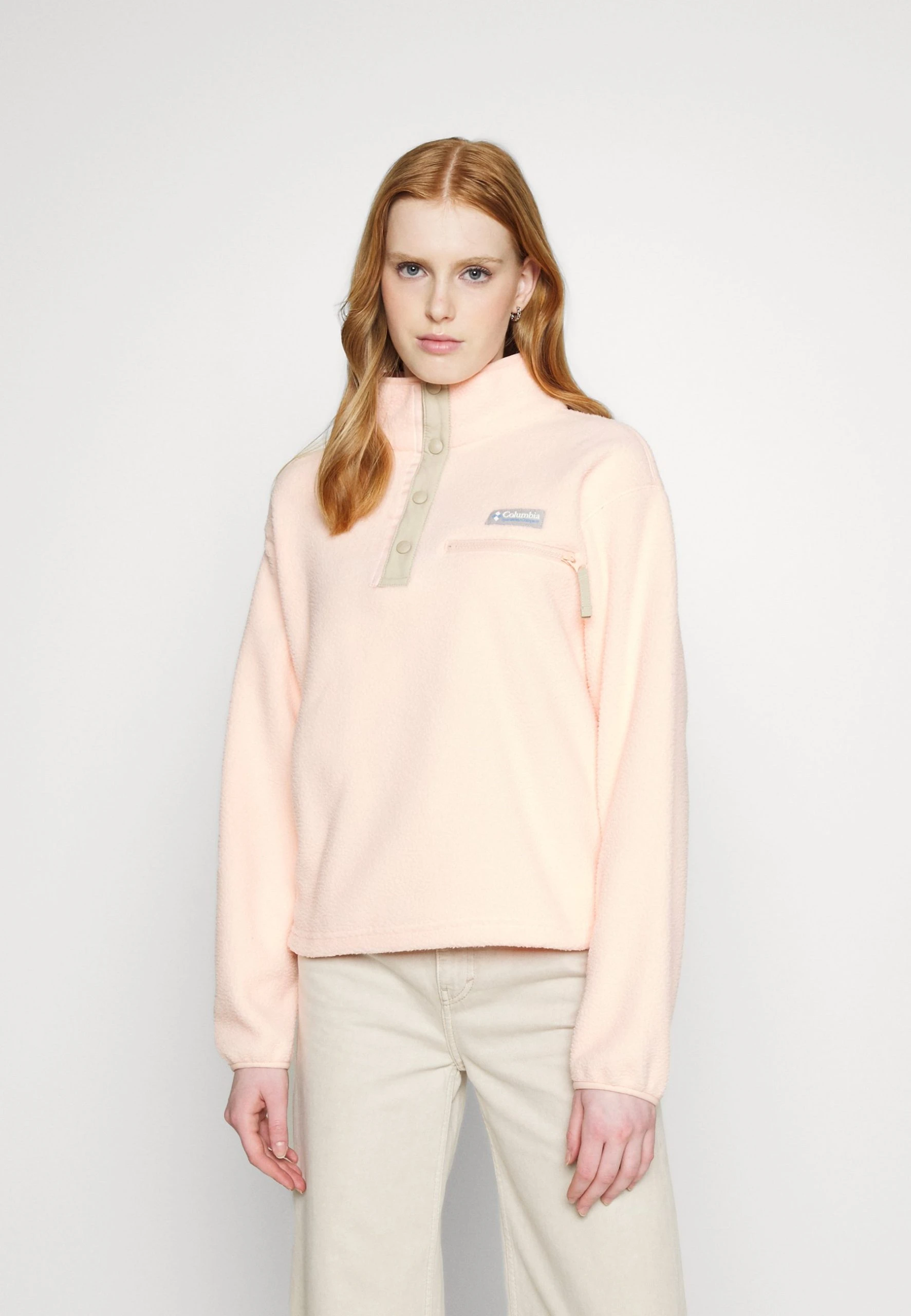 Columbia Helvetia™ Cropped Half Snap - Sweat Polaire - Peach Blossom/Ancient Fossil 5 Columbia Helvetia™ Cropped Half Snap - Sweat Polaire - Peach Blossom/Ancient Fossil – Image 3