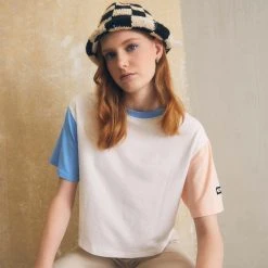 Columbia Deschutes Valley Cropped Tee - T-Shirt Imprimé - White/Vista Blue/Peach Blossom